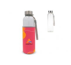 Waterfles glas met custom-made sleeve 500ml bedrukken