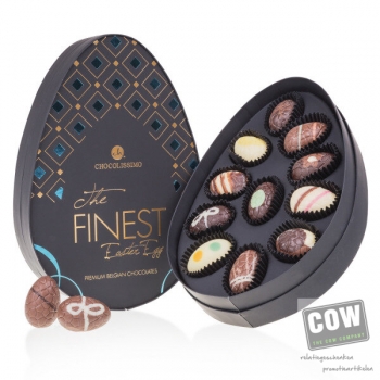 Afbeelding van relatiegeschenk:The Finest Easter Egg Blue - Mini - Chocolade paaseitjes Chocolade paaseitjes