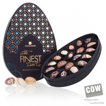 Afbeelding van relatiegeschenk:The Finest Easter Egg Blue - Chocolade paaseitjes Chocolade paaseitjes