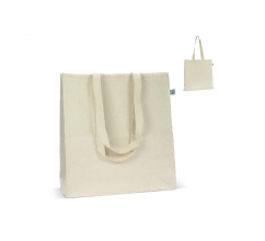 Fairtrade katoenen tas ecru lang 140g/m² 38x10x42cm bedrukken